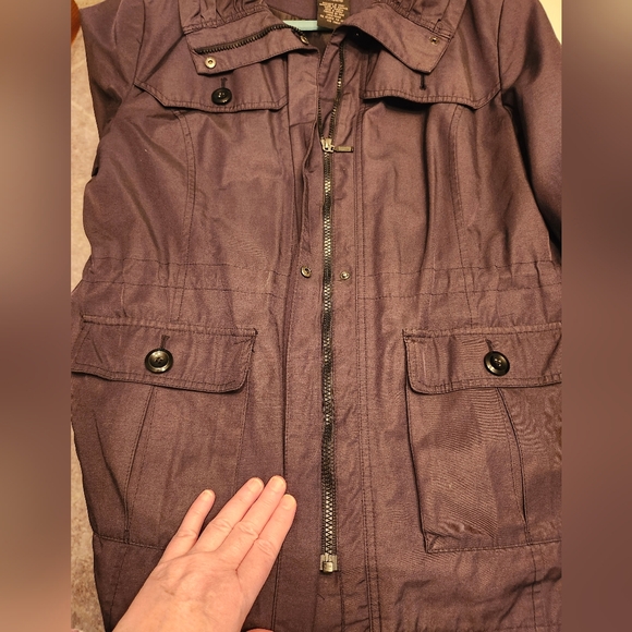 Utex Black Hooded Utility Jacket with Drawstring Waist - Picture 8 of 10